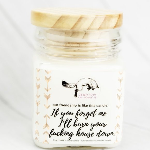Zero Fox Candle Co. Other - Scented Candle Pure Soy Wax Funny Friendship